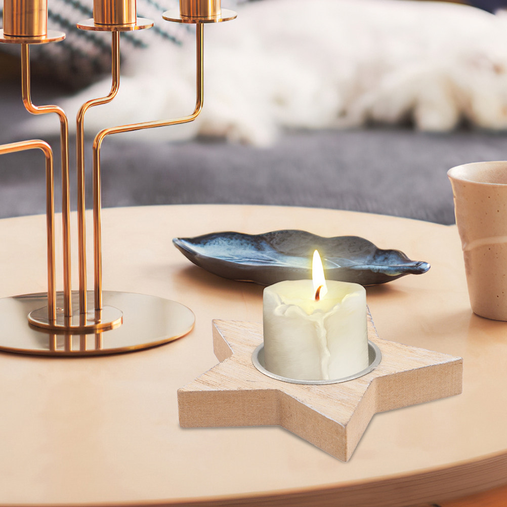 6Pcs Wooden Tealight Holder Cr - مراجعة Home Decor Xmas وسعره