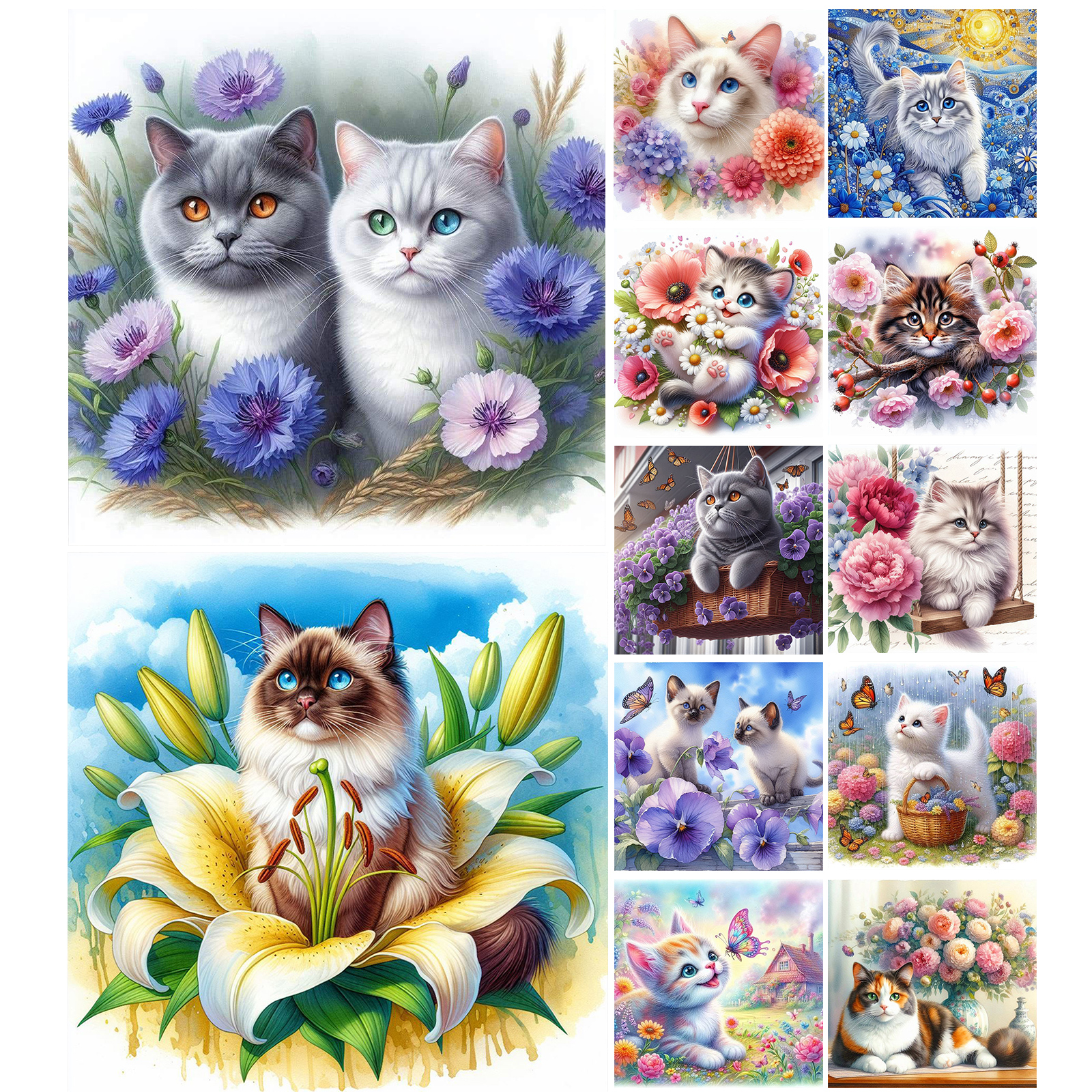 Cat Full DIY 5D Round Drill Di - مراجعة Home Decor Diy Ideas وسعره