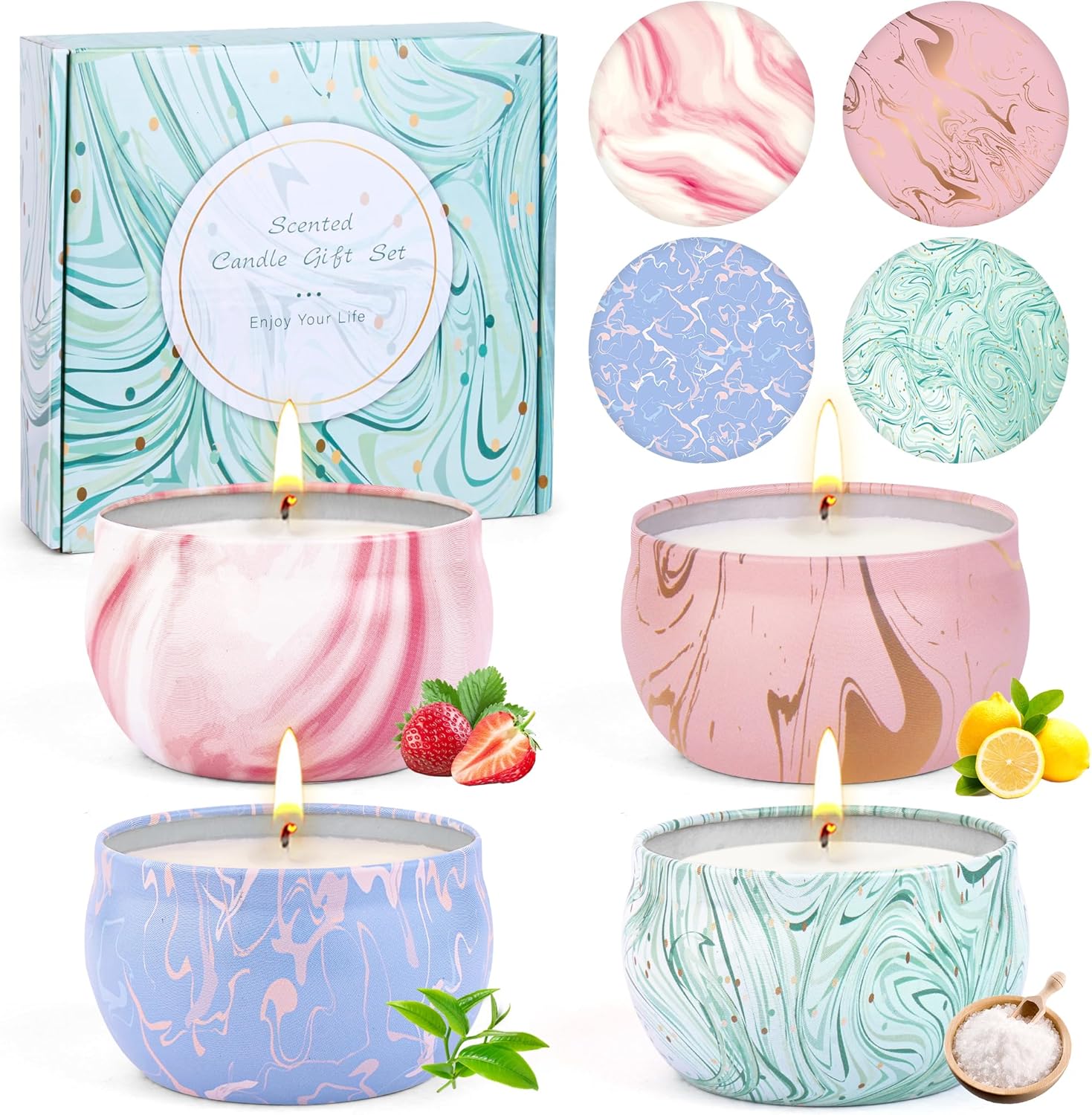 4-Pack Scented Soy Wax Candles - مراجعة Scented Candle Set وسعره