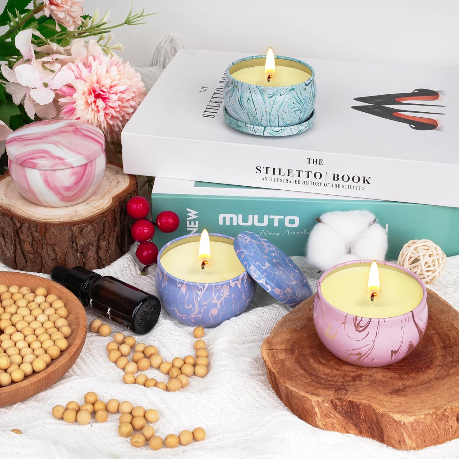 4-Pack Scented Soy Wax Candles - مراجعة Scented Candle Set وسعره