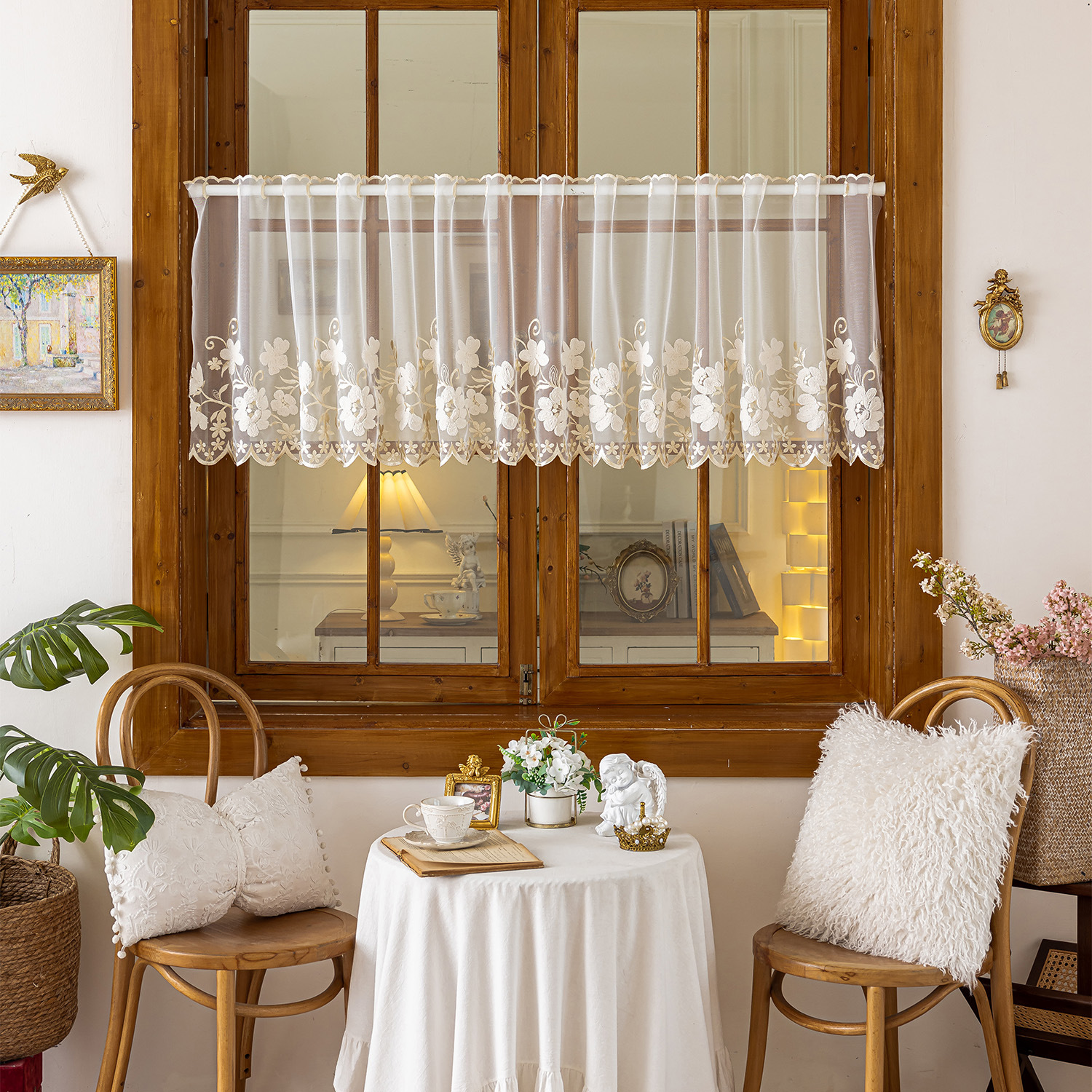 1PC American Style Half Curtai - مراجعة Home Decor Window Blinds وسعره