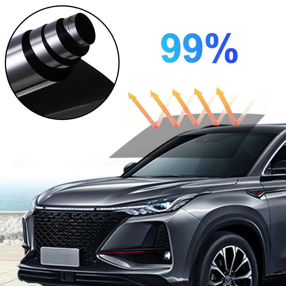 10ft Uncut Roll Window Tint Fi - مراجعة Home Decor Window Blinds وسعره
