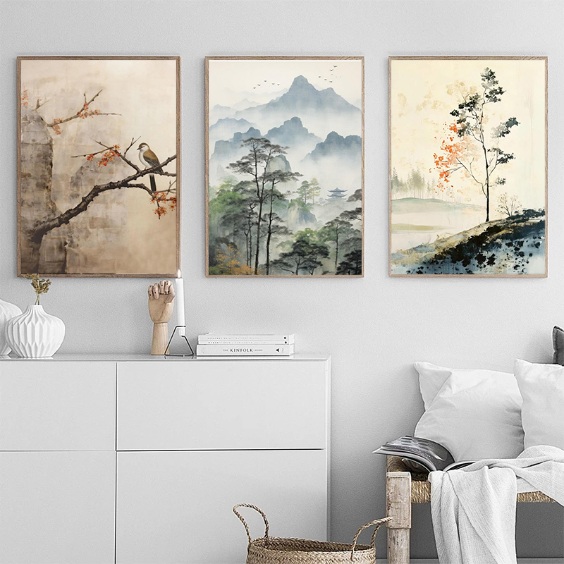 Modern Japanese Minimalist Zen - مراجعة Watercolor Poster Print وسعره
