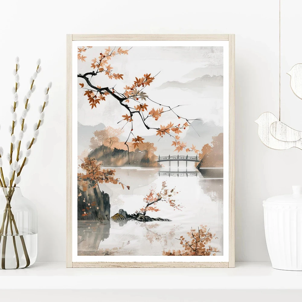 Modern Japanese Minimalist Zen - مراجعة Watercolor Poster Print وسعره