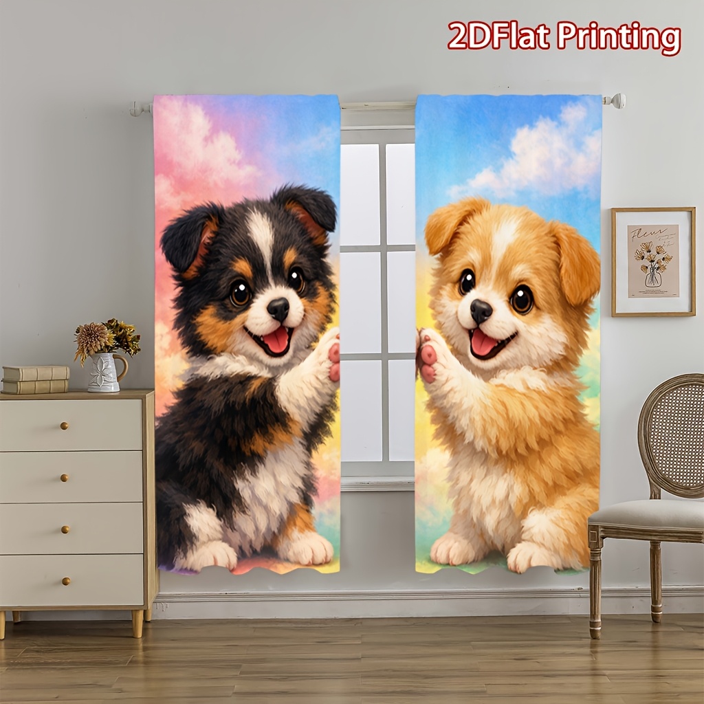 Cute cartoon dog pattern Print - مراجعة Home Decor Window Blinds وسعره