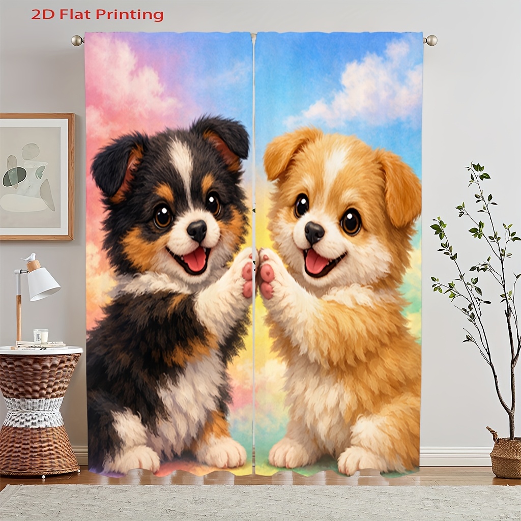 Cute cartoon dog pattern Print - مراجعة Home Decor Window Blinds وسعره