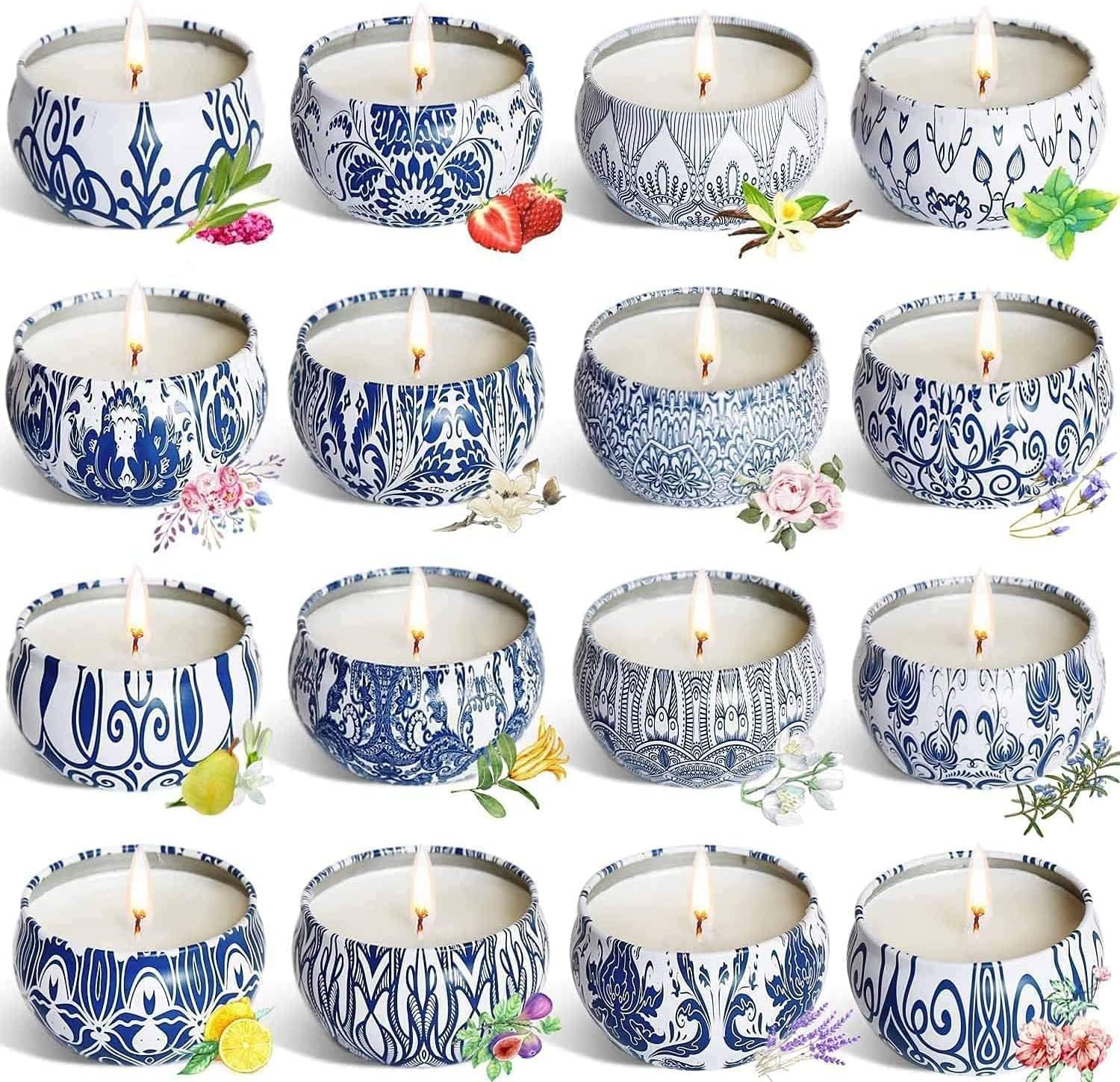 16 Scented Soy Wax Candle Gift - مراجعة Scented Candle Set وسعره