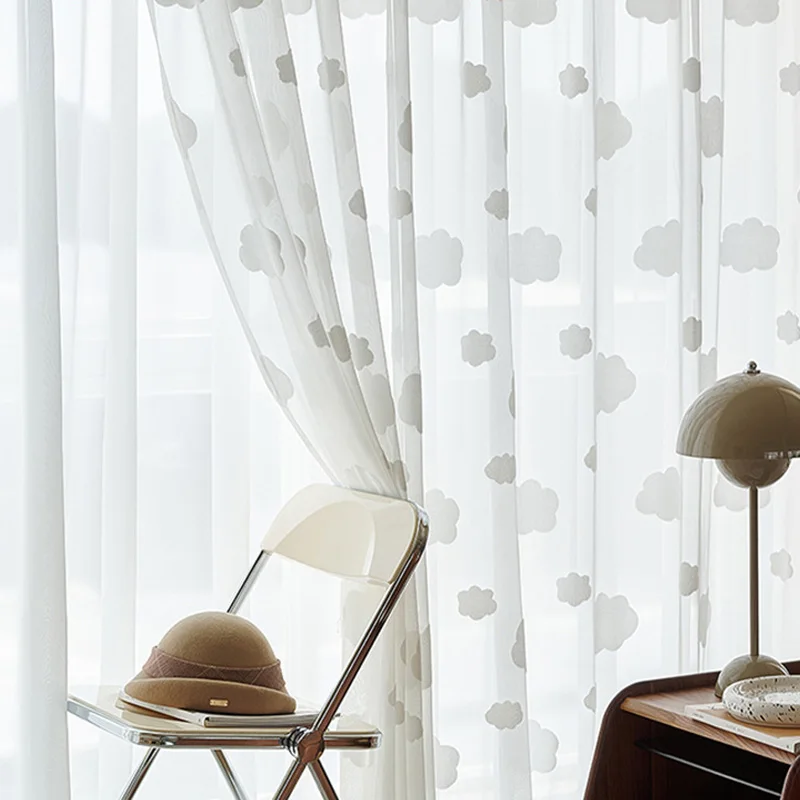 White Cloud Pattern Sheer Curt - مراجعة Home Decor Window Blinds وسعره
