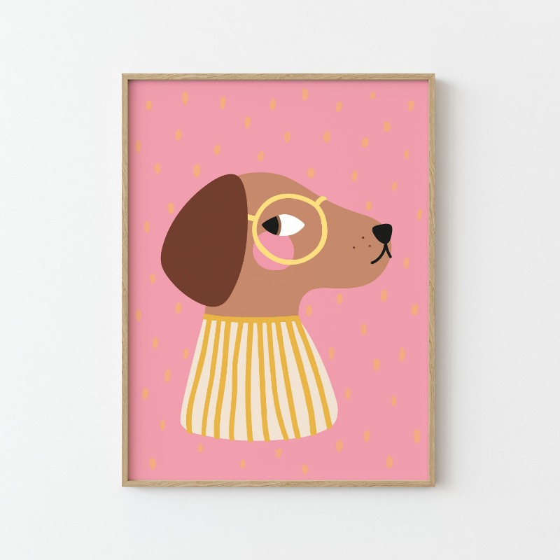 Cartoon Cute Animals Illustrat - مراجعة Watercolor Poster Print وسعره