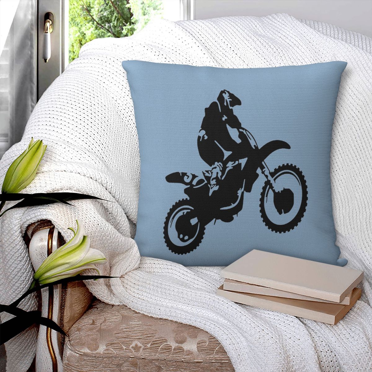 Moto X Dirt Bike Monotone Vect - مراجعة Home Decor Vector وسعره