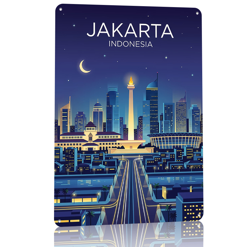 Jakarta Cityscape At Night Met - مراجعة Home Decor Jakarta وسعره