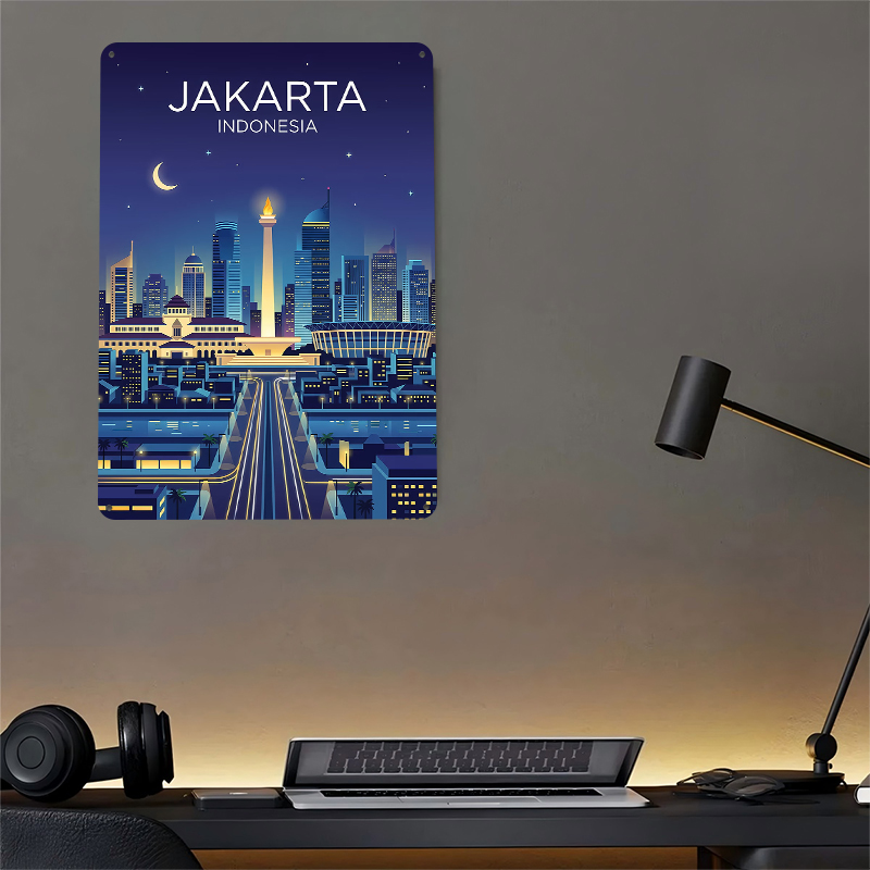 Jakarta Cityscape At Night Met - مراجعة Home Decor Jakarta وسعره