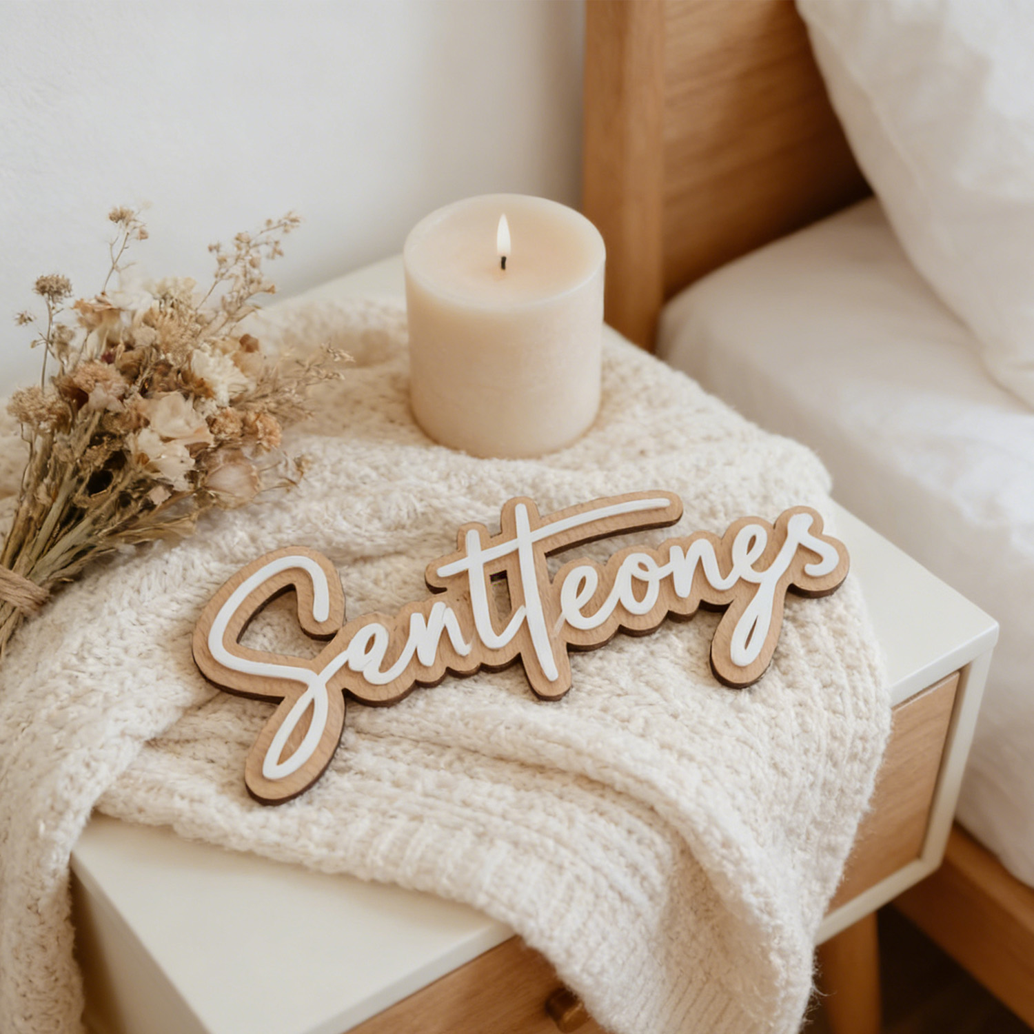 1Pc Custom Name Cute White Woo - مراجعة Home Decor Diy وسعره