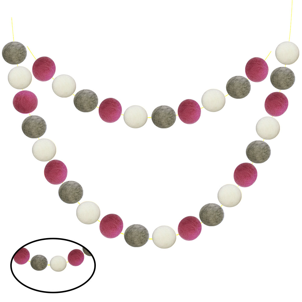 2M Handmade Wool Ball Garland  - مراجعة Home Decor Garland وسعره