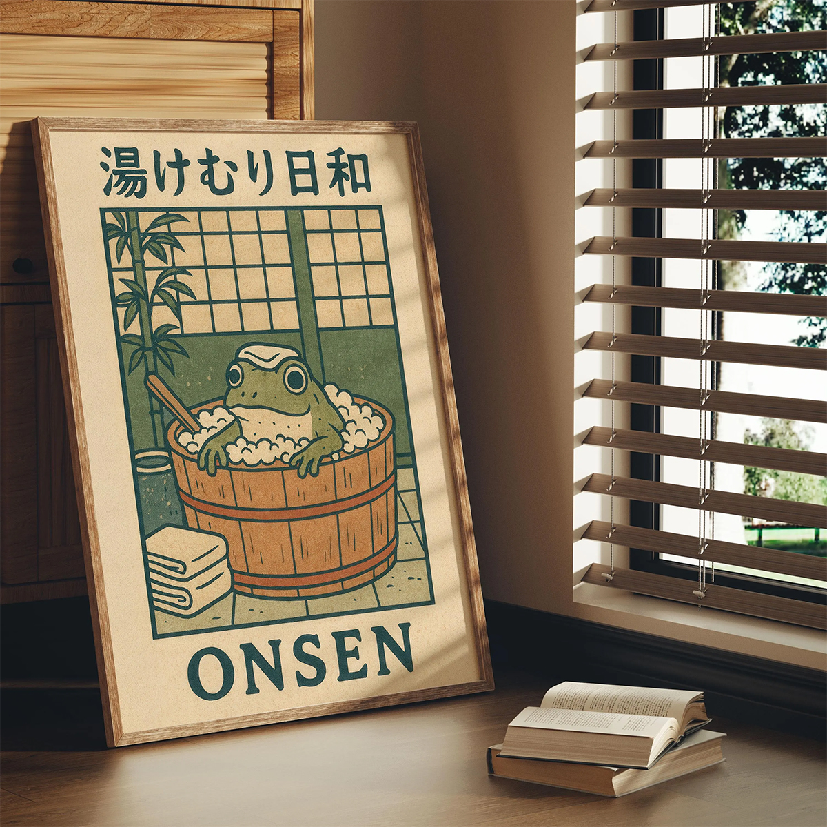 Japanese Frog in Bathtub Canva - مراجعة Home Decor Japandi Style وسعره