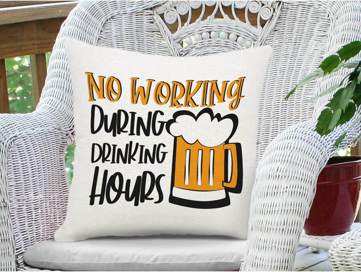Funny Beer Pillow Cover, No Wo - مراجعة Home Decor Quotes Ideas وسعره