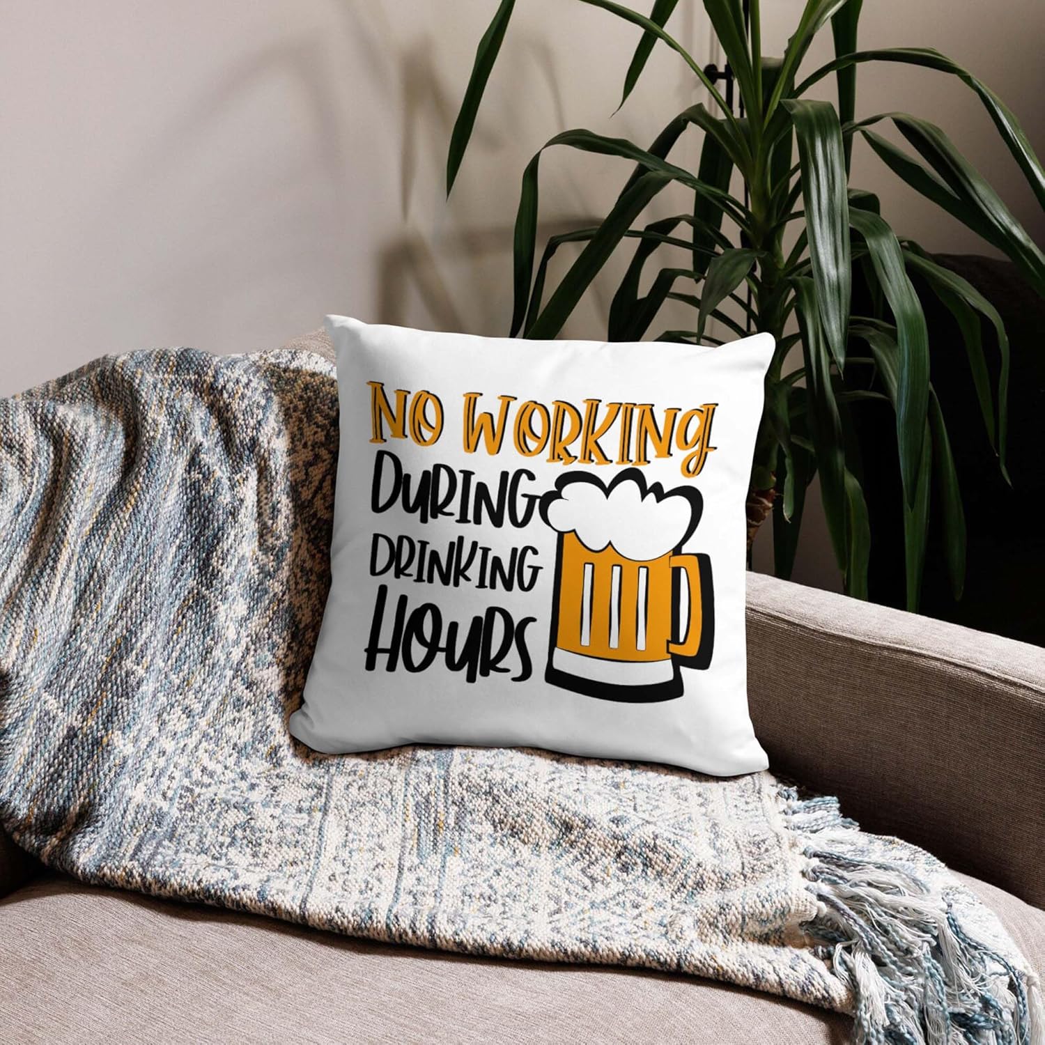 Funny Beer Pillow Cover, No Wo - مراجعة Home Decor Quotes Ideas وسعره