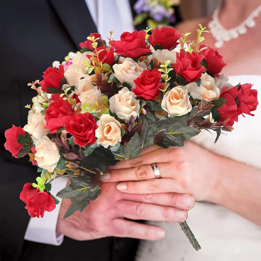 Artificial Flowers Silk Rose W - مراجعة Home Decor Garland وسعره
