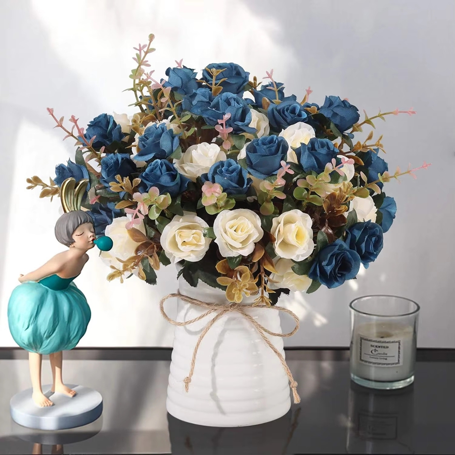 Artificial Flowers Silk Rose W - مراجعة Home Decor Garland وسعره