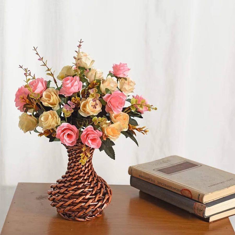 Artificial Flowers Silk Rose W - مراجعة Home Decor Garland وسعره