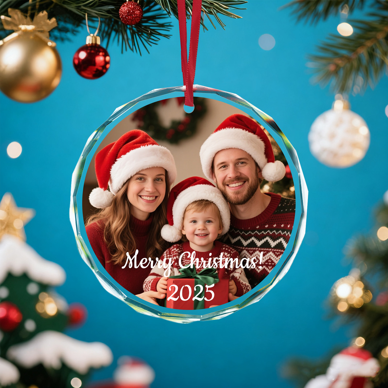 Custom Christmas Photo Ornamen - مراجعة Home Decor Xmas وسعره