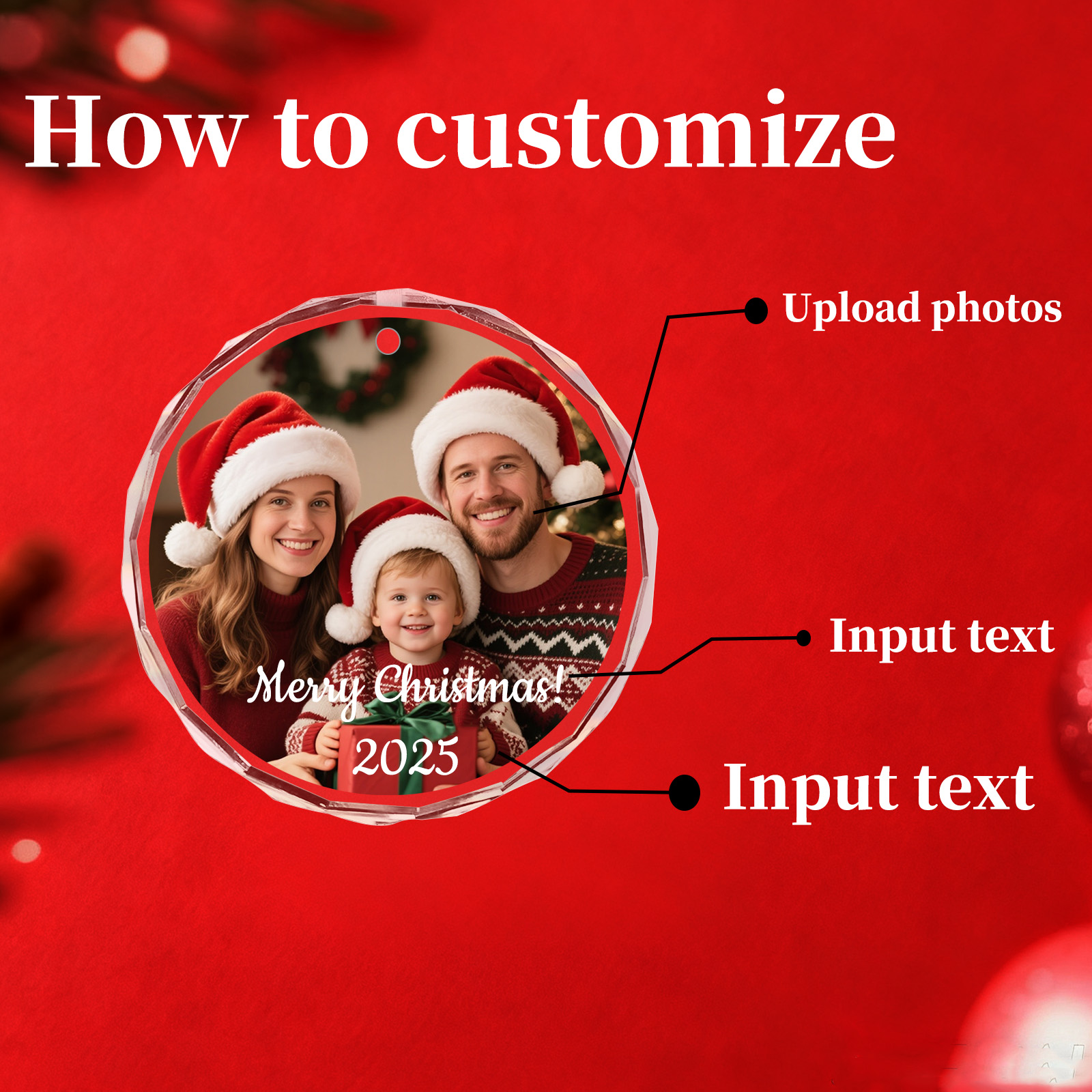 Custom Christmas Photo Ornamen - مراجعة Home Decor Xmas وسعره