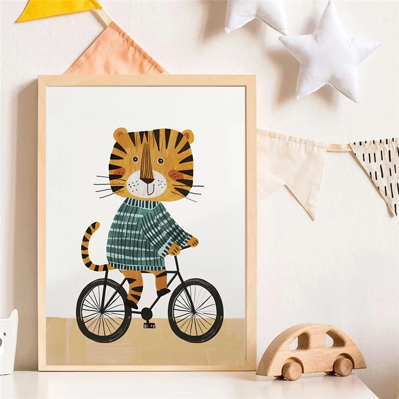 Dog Airplane Lion in Car Anima - مراجعة Watercolor Poster Print وسعره