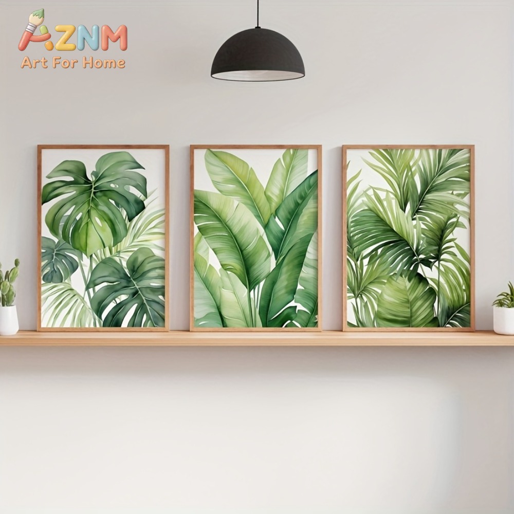 3pcs Frameless Tropical Waterc - مراجعة Watercolor Poster Print وسعره