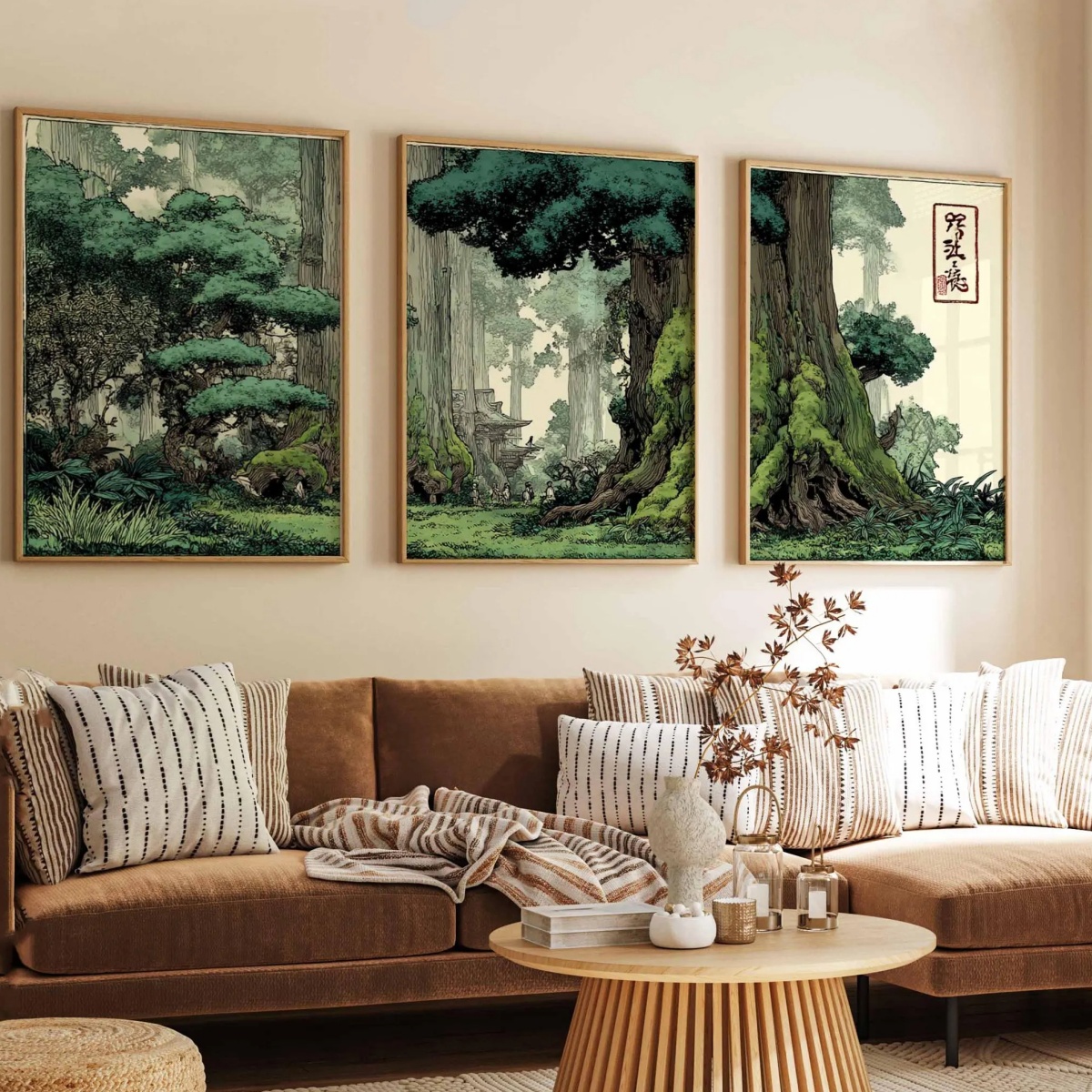 3pcs/set Japanese Anime Forest - مراجعة Home Decor Japandi Style وسعره