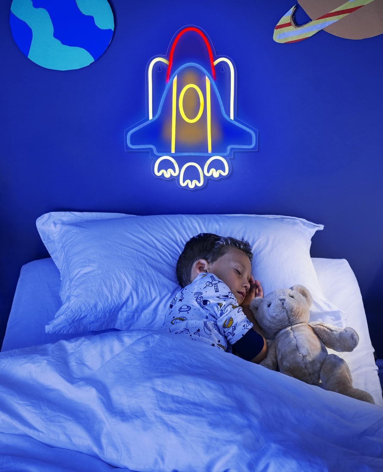Rocket Neon Sign USB Neon Ligh - مراجعة Home Decor Games وسعره