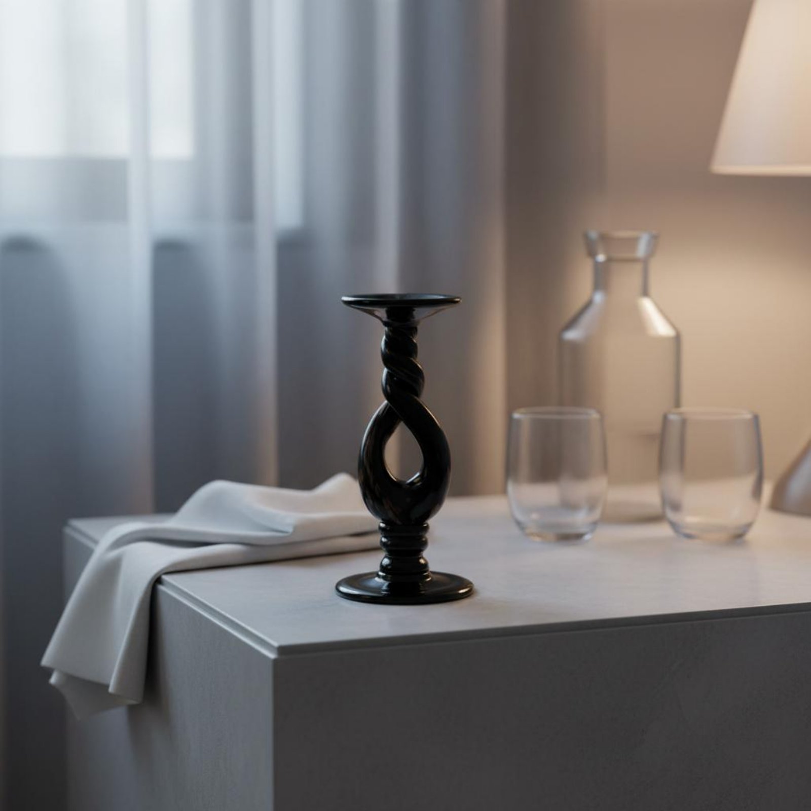 2 Pieces Black Glass Candlesti - مراجعة Home Decor Luxury وسعره