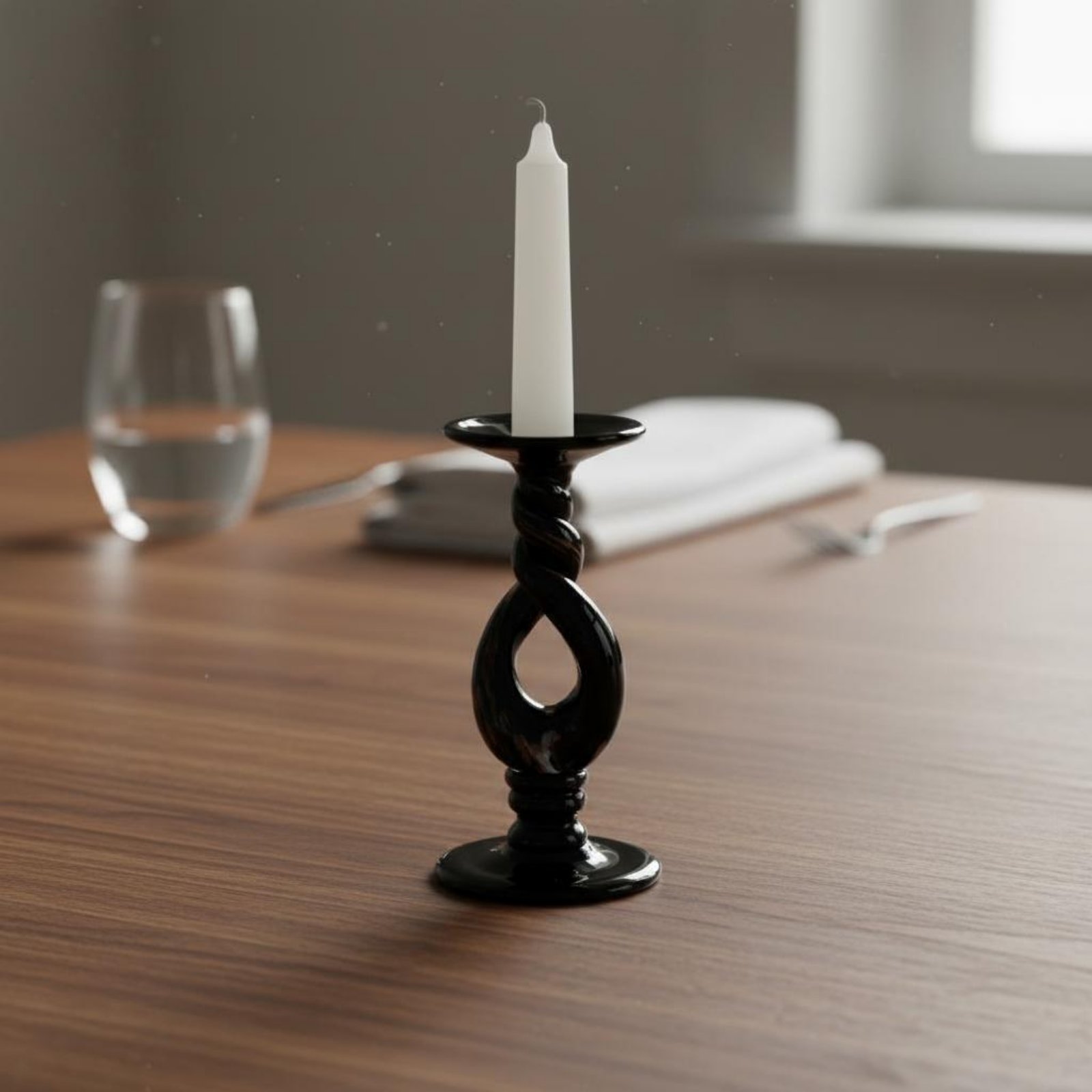 2 Pieces Black Glass Candlesti - مراجعة Home Decor Luxury وسعره