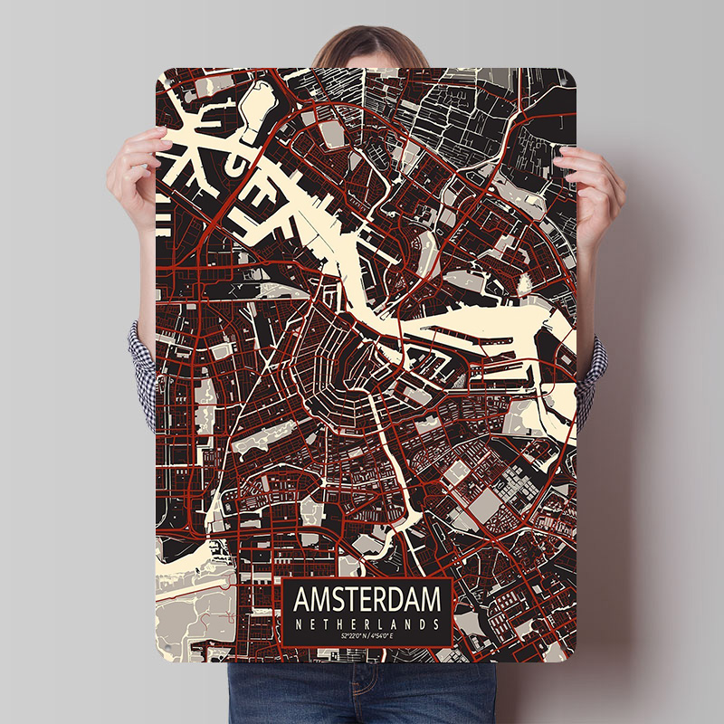 Amsterdam City Vector Poster W - مراجعة Home Decor Vector وسعره