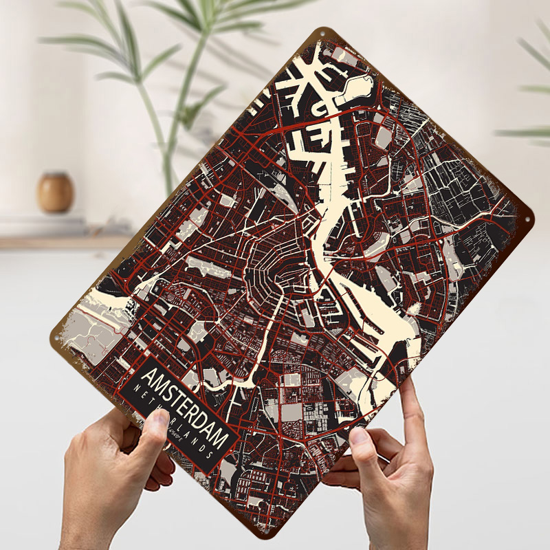 Amsterdam City Vector Poster W - مراجعة Home Decor Vector وسعره