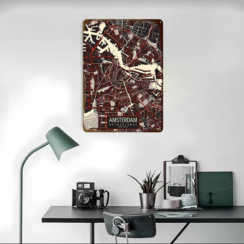 Amsterdam City Vector Poster W - مراجعة Home Decor Vector وسعره