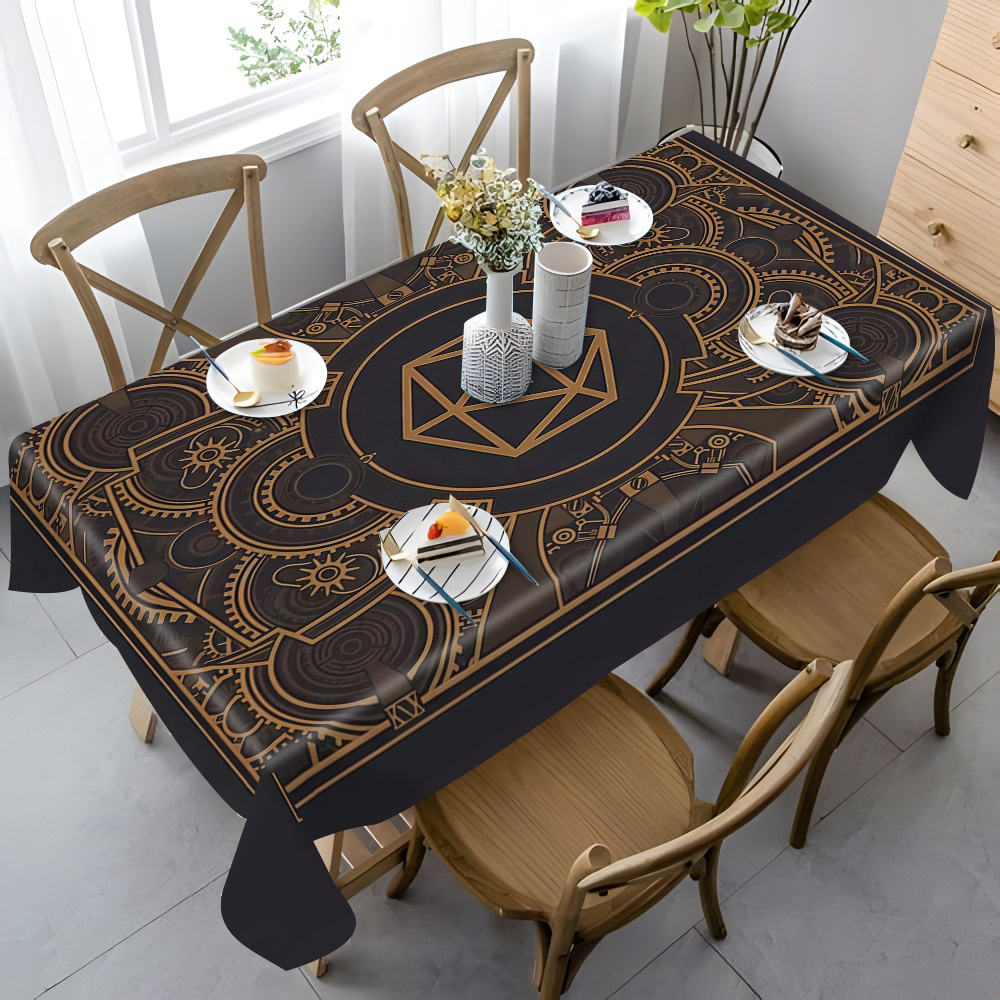 Steampunk Black Golden Gear Pa - مراجعة Home Decor Furniture وسعره