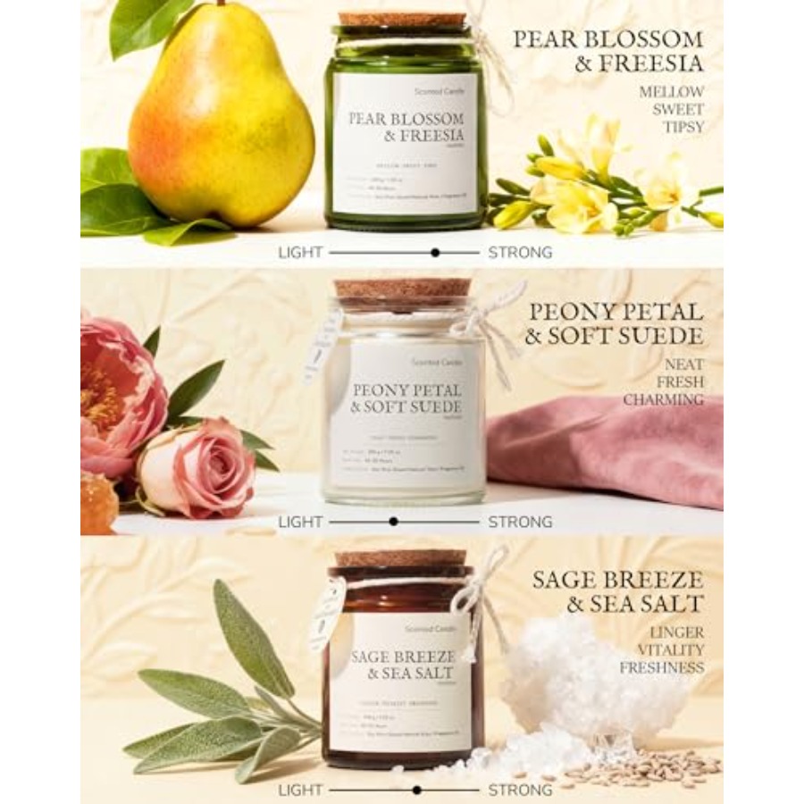 3 Pack Non-Toxic Soy Wax Scent - مراجعة Scented Candle Set وسعره