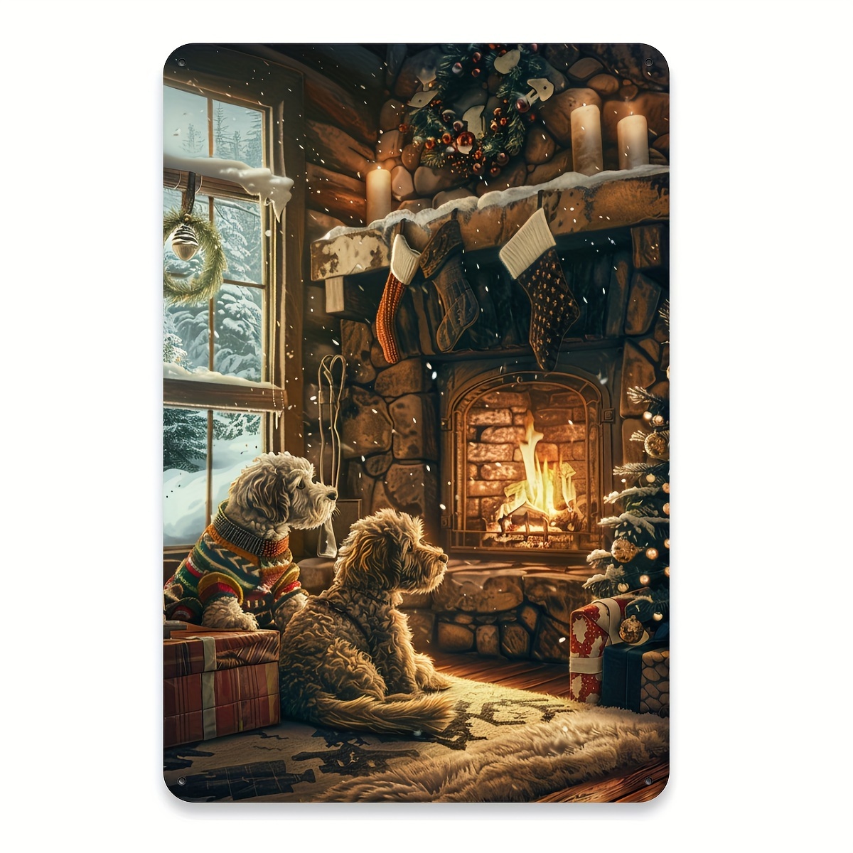 Vintage Dog by Christmas Firep - مراجعة Home Decor Xmas وسعره