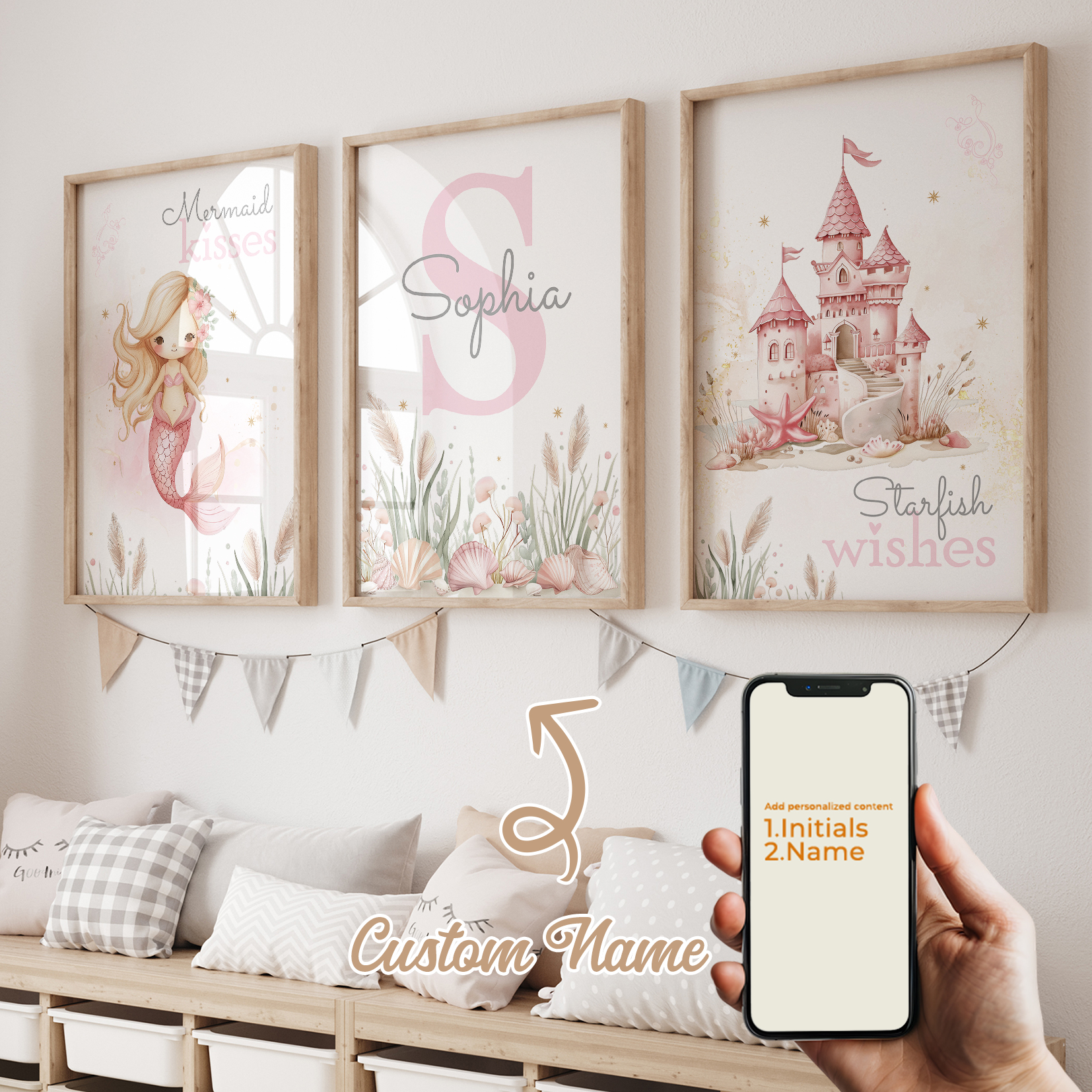 3pcs Personalized Custom Name  - مراجعة Home Decor Reviews وسعره