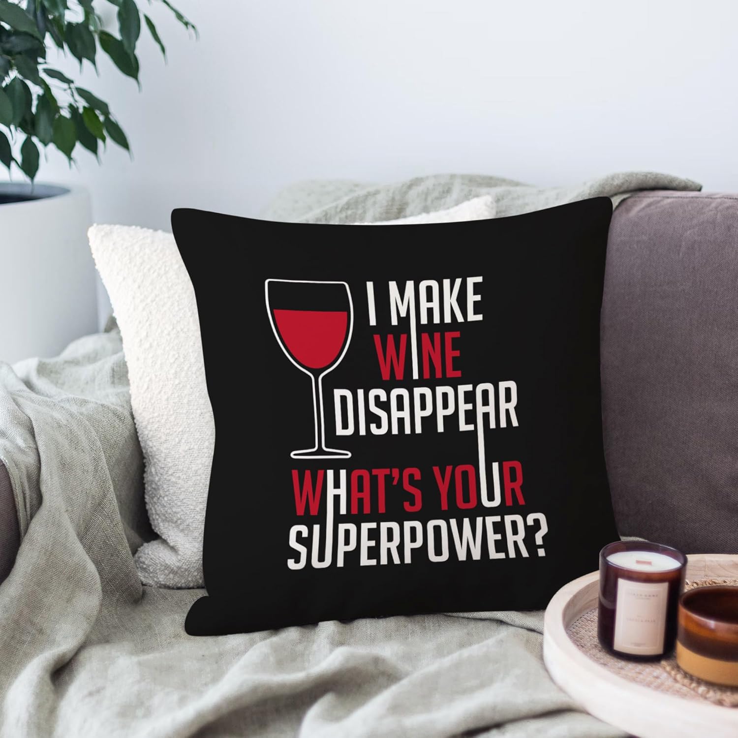 Funny Wine Pillow Cover, I Mak - مراجعة Home Decor Quotes Ideas وسعره
