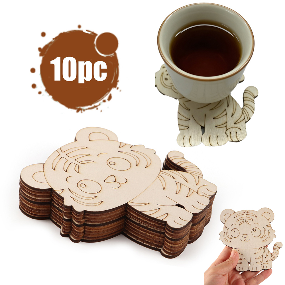 10 Pcs/set Tiger Animal Unfini - مراجعة Home Decor Diy وسعره