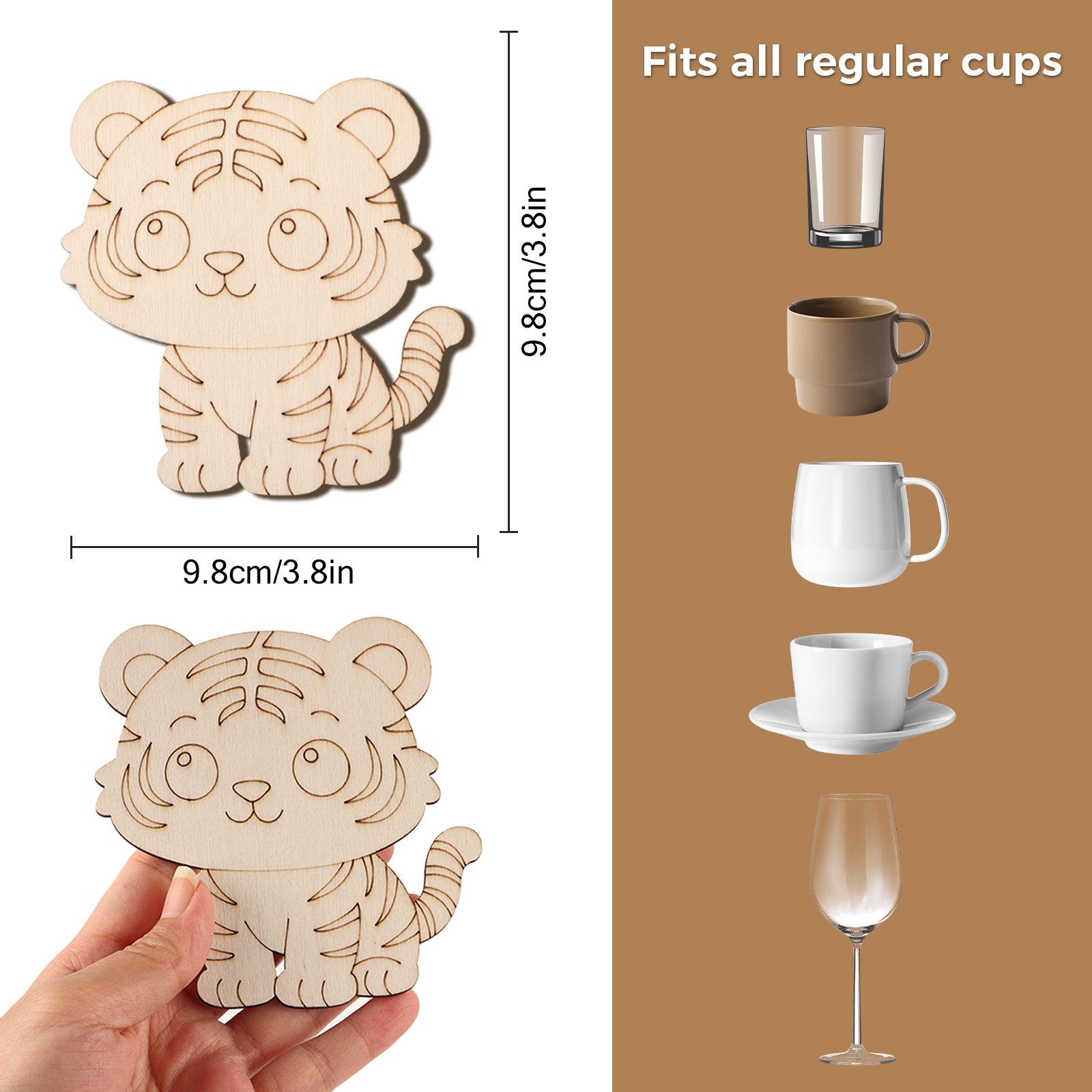 10 Pcs/set Tiger Animal Unfini - مراجعة Home Decor Diy وسعره