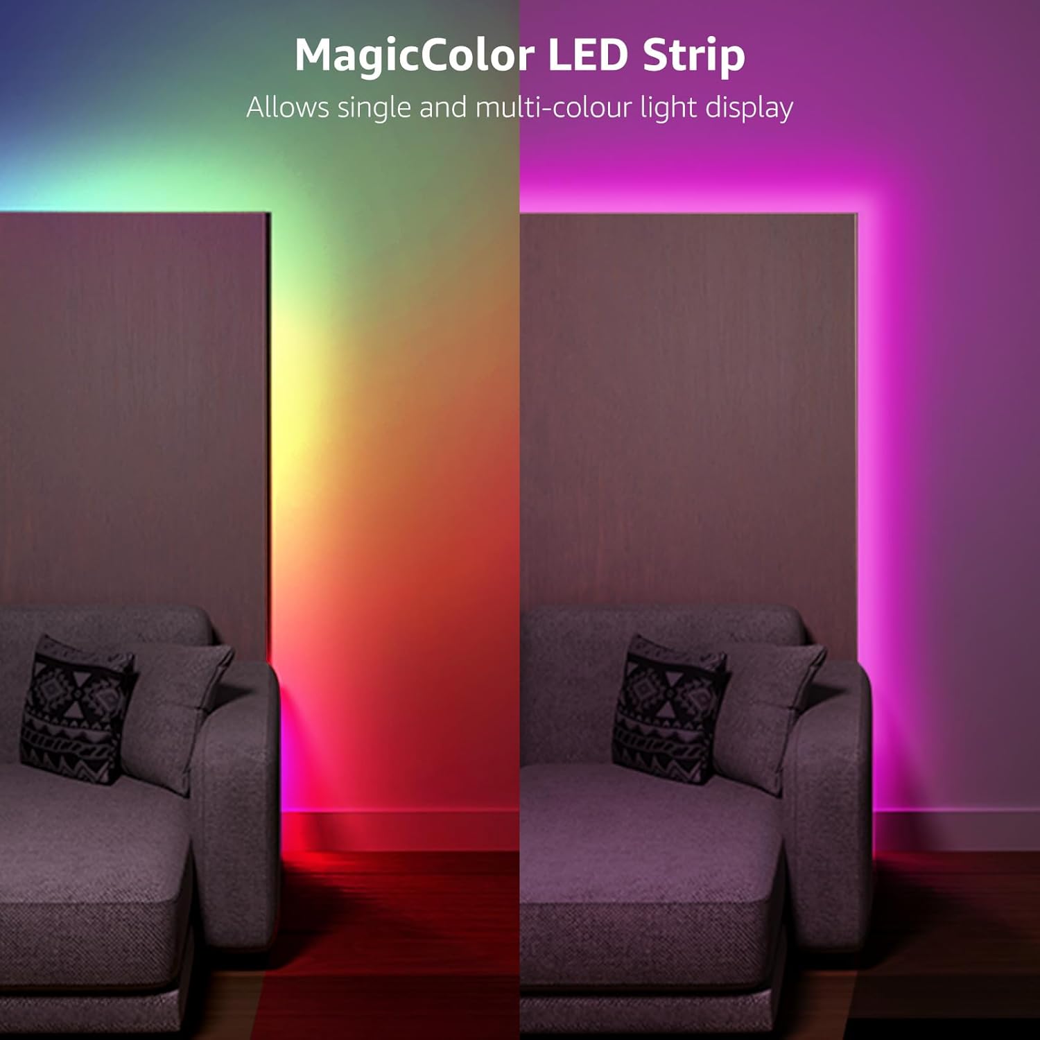65.6ft Music Sync LED Strip Li - مراجعة Home Decor Diy وسعره
