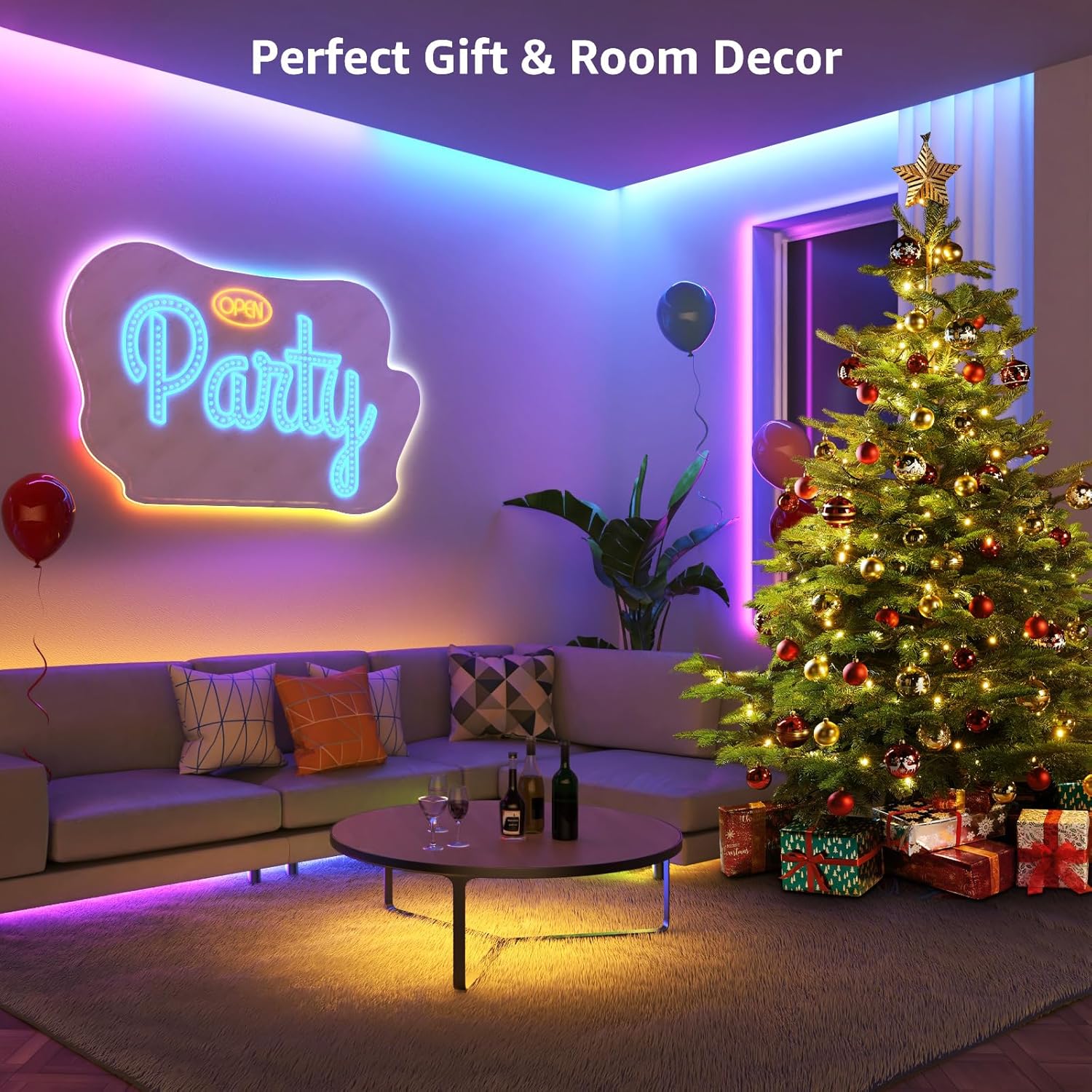 65.6ft Music Sync LED Strip Li - مراجعة Home Decor Diy وسعره