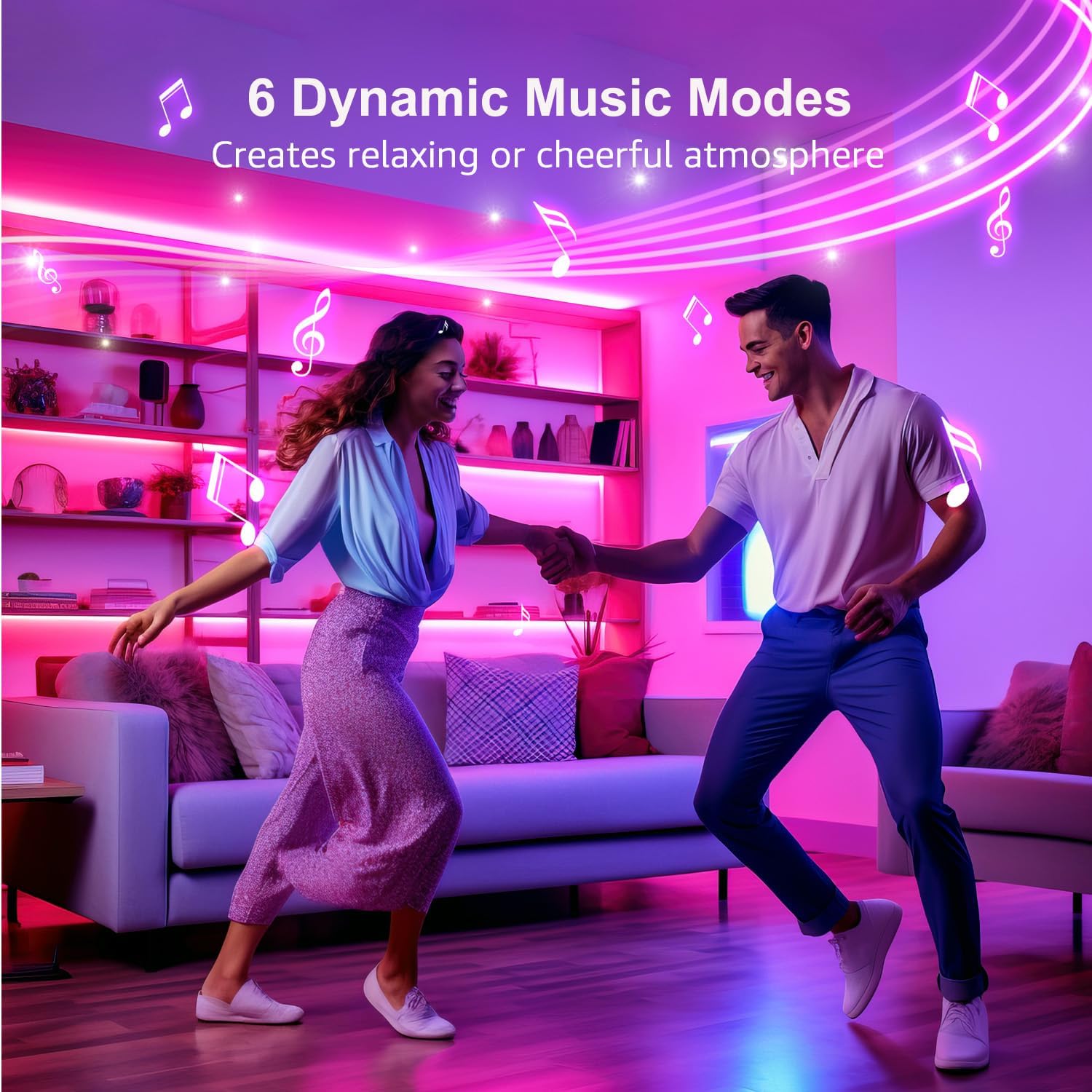 65.6ft Music Sync LED Strip Li - مراجعة Home Decor Diy وسعره