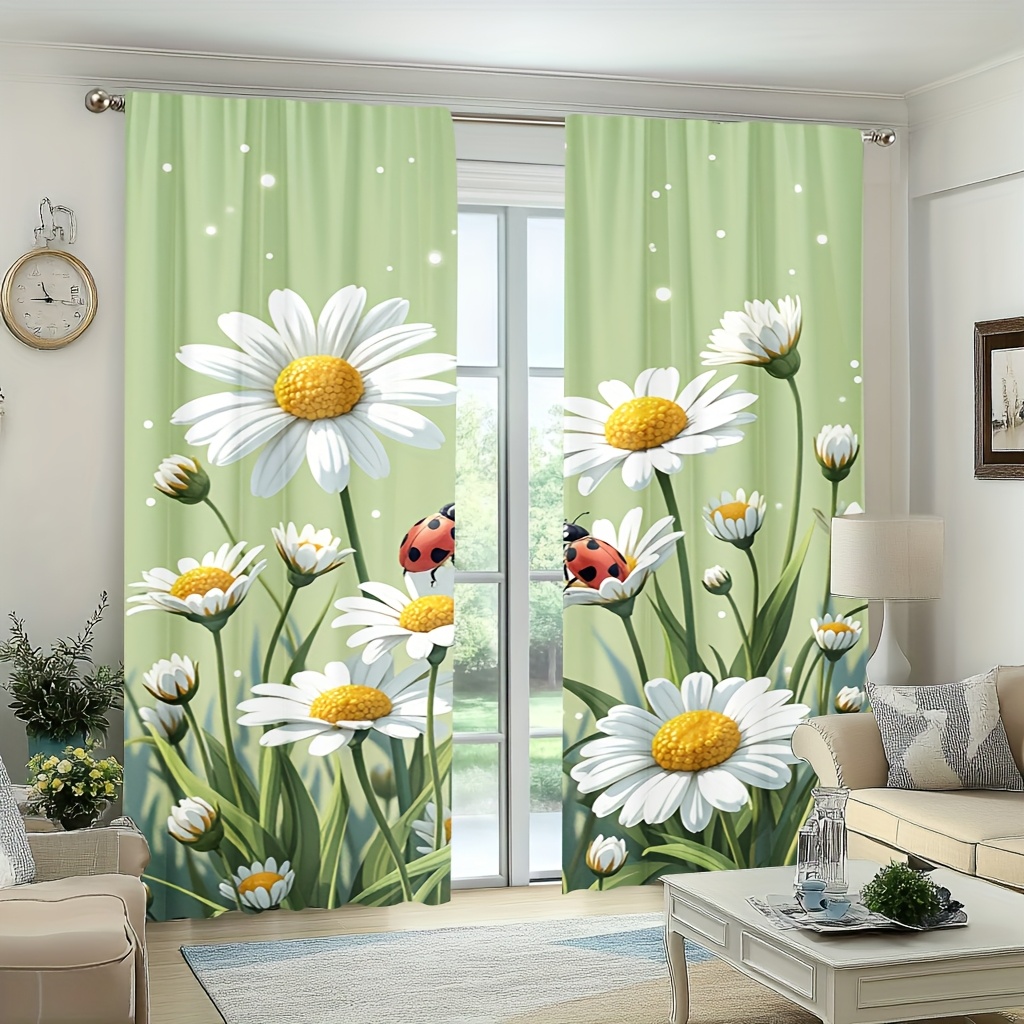 Graceful green daisy pattern P - مراجعة Home Decor Window Blinds وسعره