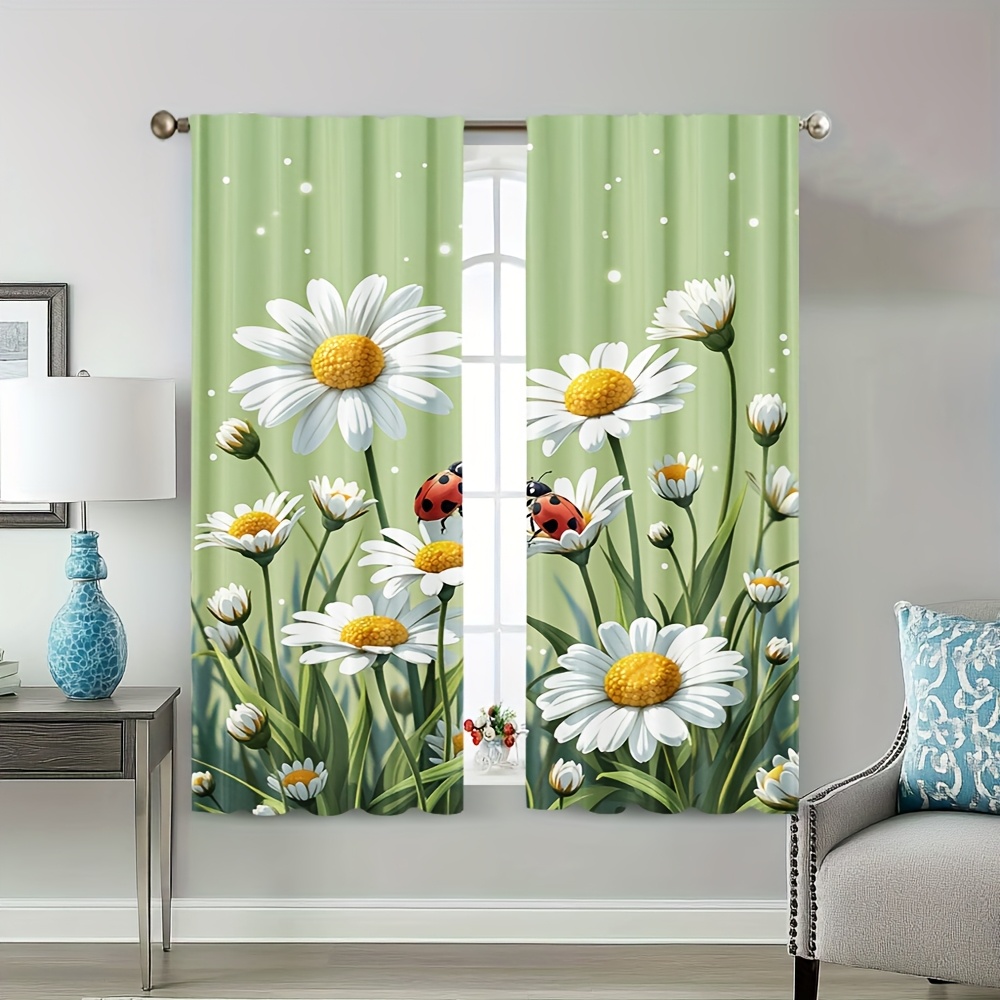 Graceful green daisy pattern P - مراجعة Home Decor Window Blinds وسعره