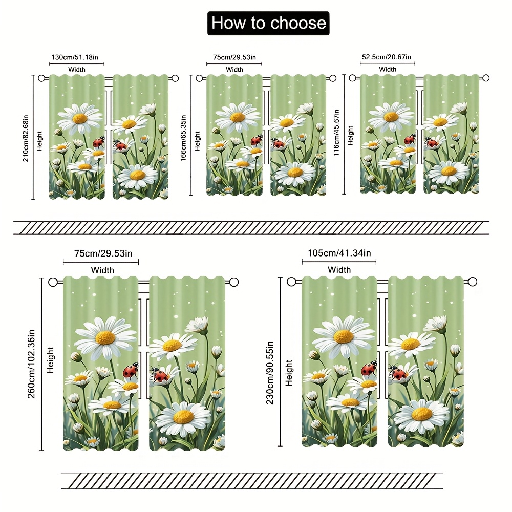 Graceful green daisy pattern P - مراجعة Home Decor Window Blinds وسعره