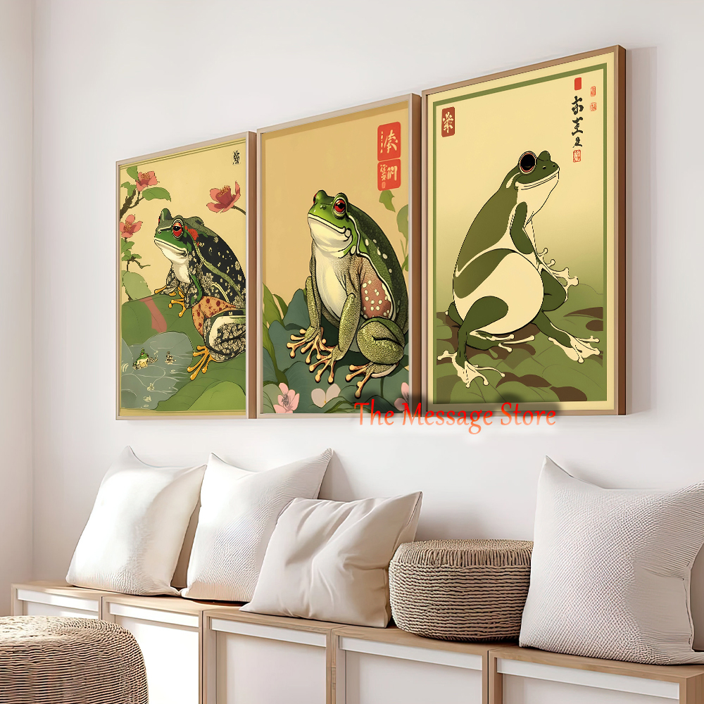 Japanese Frog Art Vintage Frog - مراجعة Home Decor Japandi Style وسعره