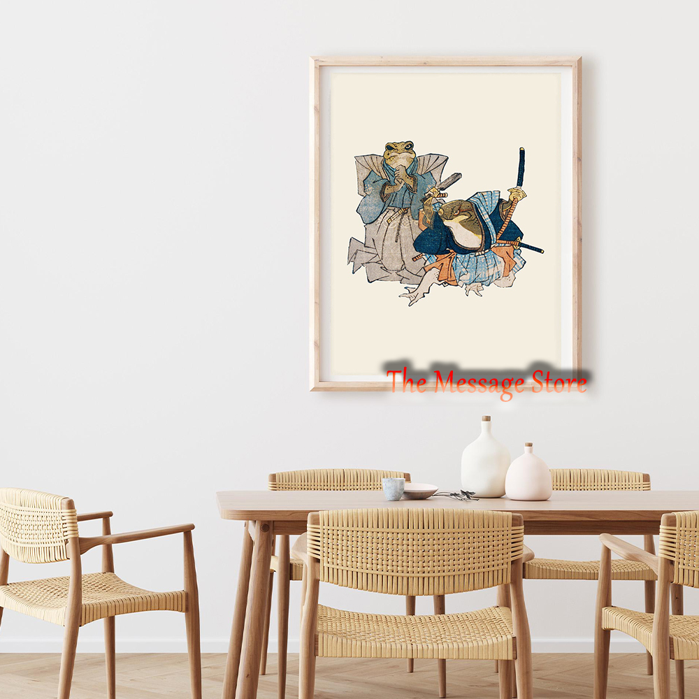 Japanese Frog Art Vintage Frog - مراجعة Home Decor Japandi Style وسعره